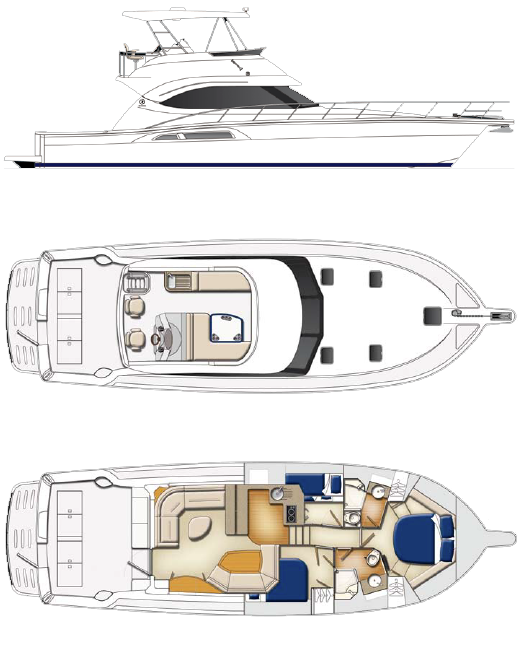 Riviera 47 Схема палубы